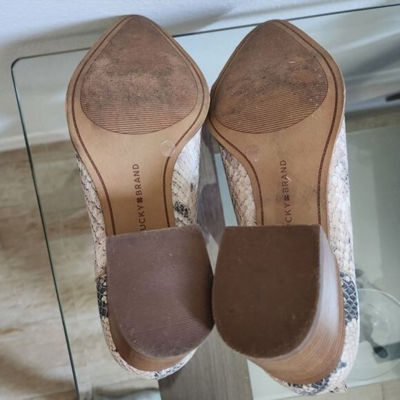 Lucky Brand Jabilo Snake Print Leather Block Heel Western Booties - Picture 9 of 9